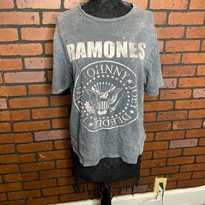 Acid Wash Ramones Band Tee